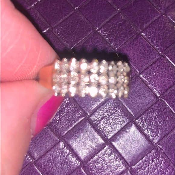 Diamond Ring-Vintage 27 Stone Natural Diamond Eternity Ring - Picture 3 of 5